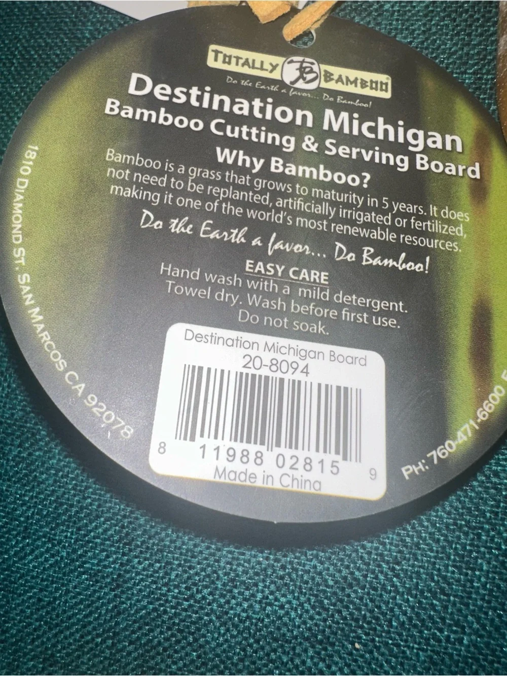 Totally Bamboo Destination Michigan State Shaped 16.8